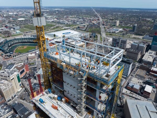Bedrock Tops Out Detroit’s Tallest Tower in 50 Years