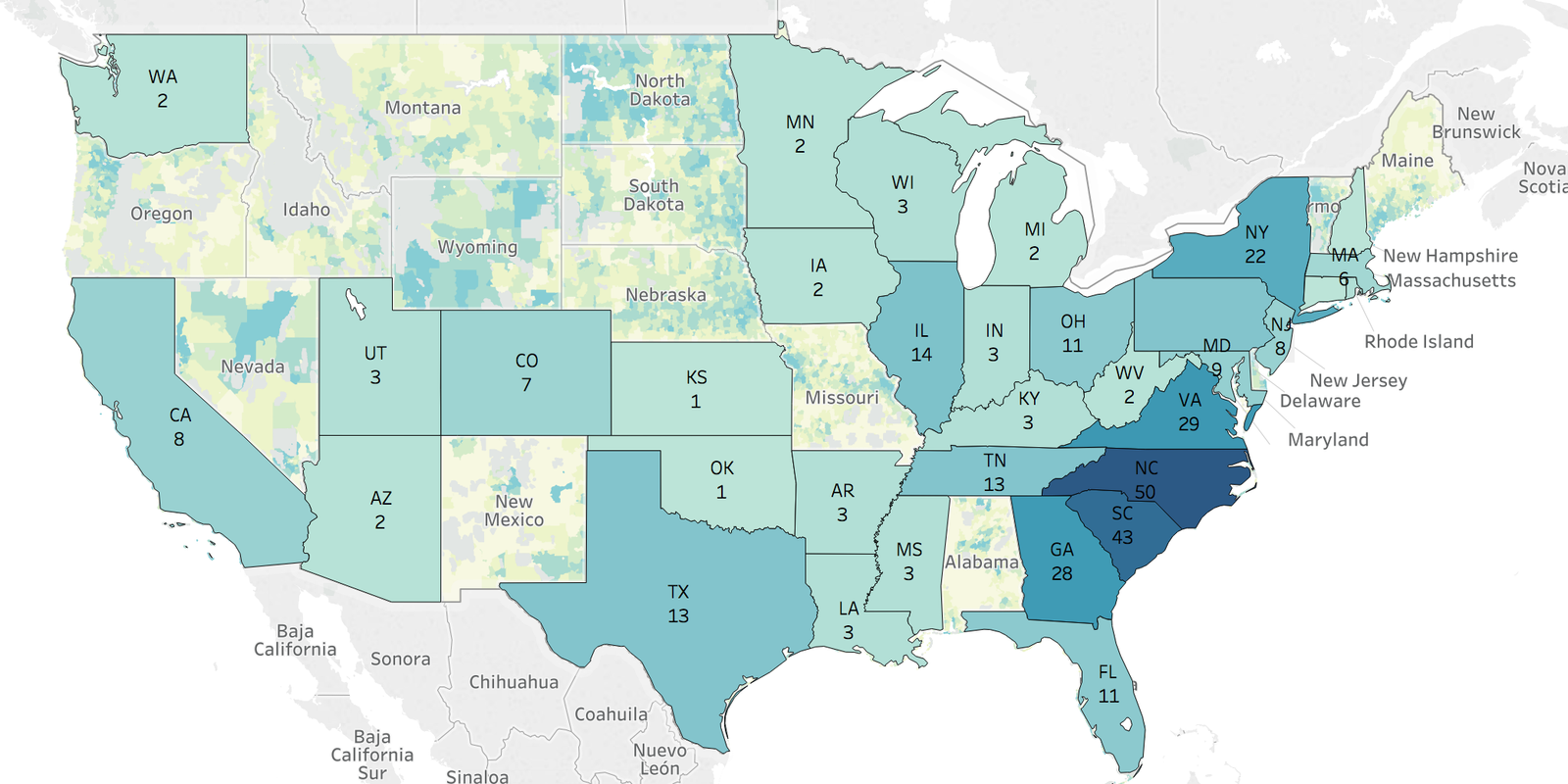 USA map 