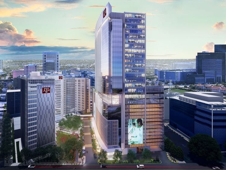 Exterior rendering of Horizon Tower in Houston.
