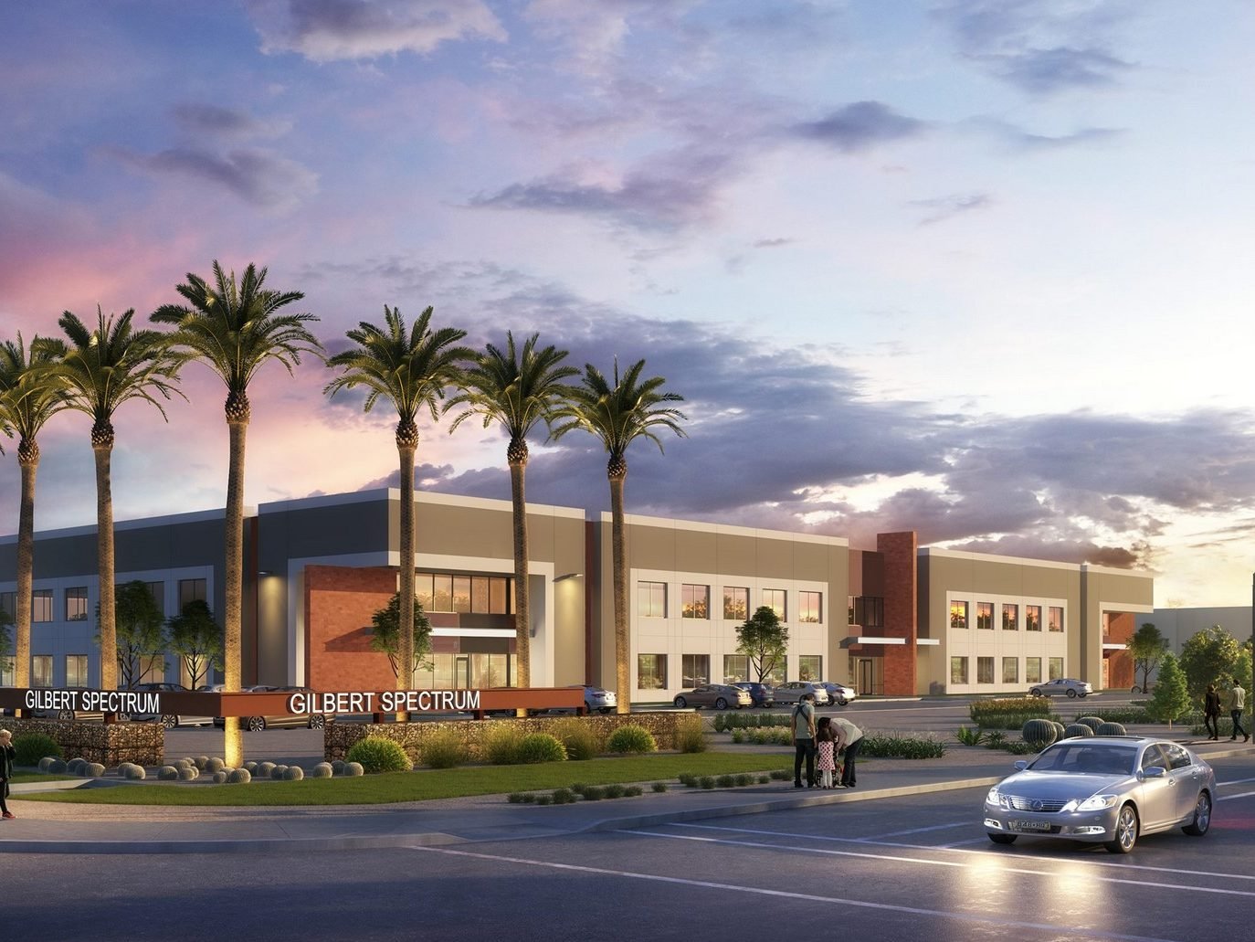 Rendering of Gilbert Spectrum Building 3 a 119,222-squre-foot office project in Gilbert, Ariz.
