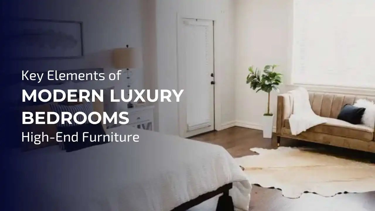 Premium wood and leather furniture creating a luxurious bedroom