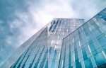 steel and glass facade of office space property