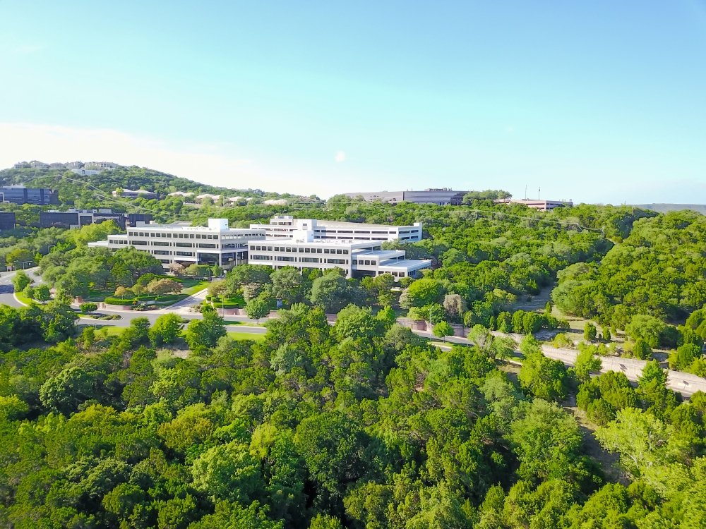 Top view tree lushes landscape of Hill Country near North Capital of Texas Highway in Austin, Texas, USA. Austin is the capital of Texas and an excellent green and balance ecological city.