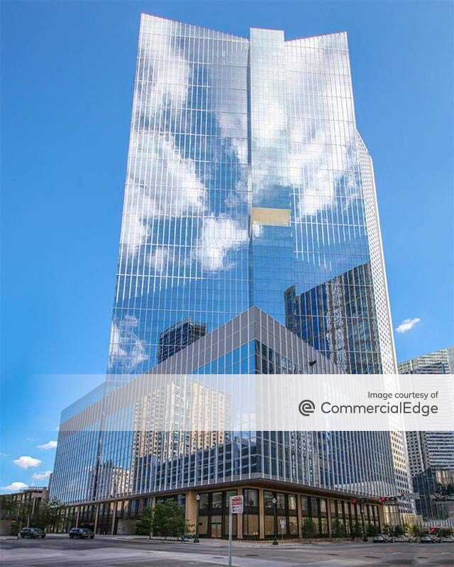 Exterior shot of Texas Tower, a 47-story office building with glass exterior.