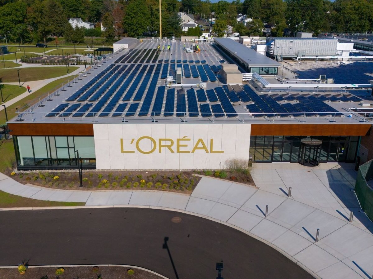 Aerial shot of L'Oréal's research center in Clark, N.J.