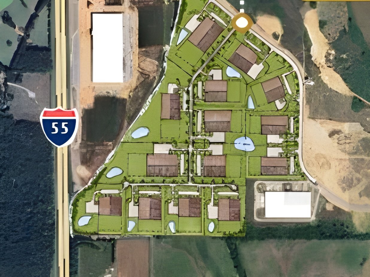 Schematics depicting SouthPoint Mississippi Industrial Park, an industrial project in Grenada, Miss.