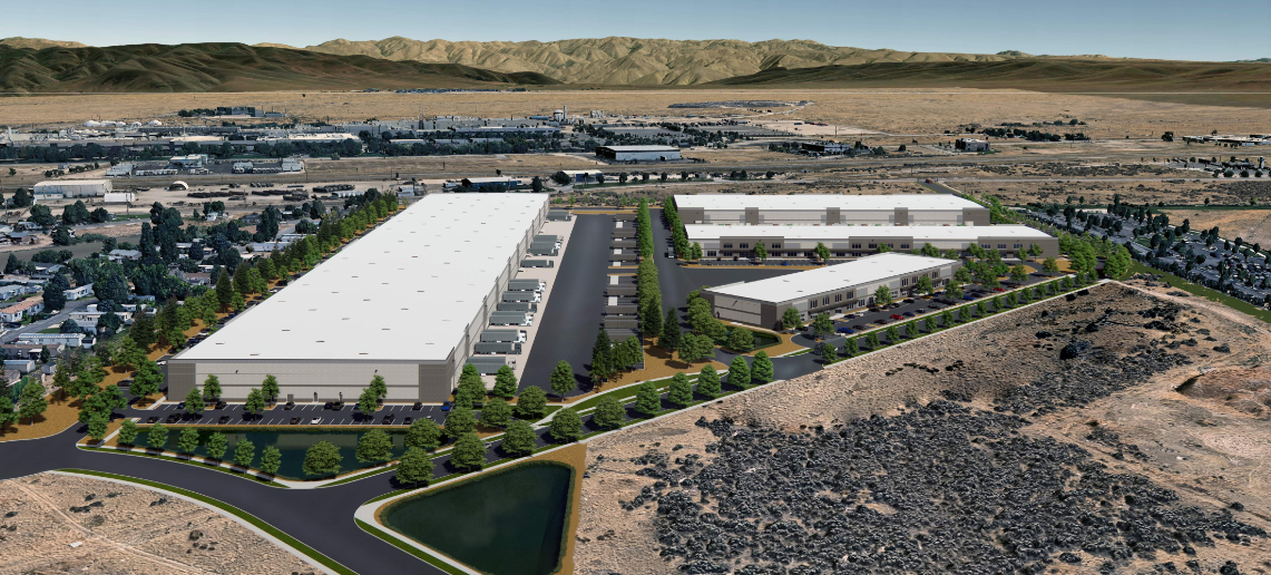 Rendering of the first phase of the Eastport Logistics development in Boise, Idaho