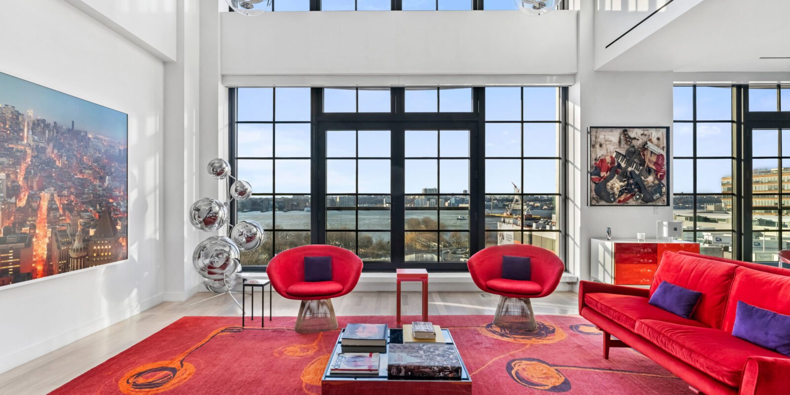 Inside A Grand West Chelsea Residence with A Sky Garage & Hudson Views