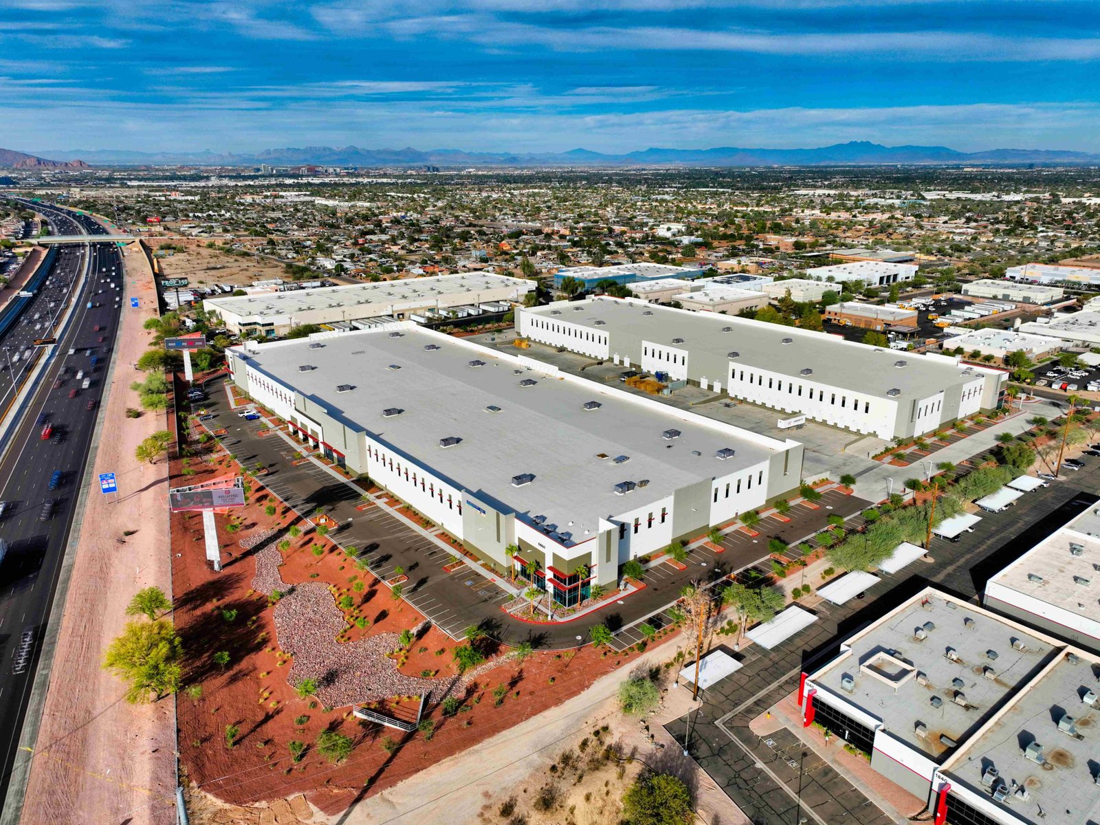 Aerial shot of Sight Logistics Park in Tempe, Ariz.
