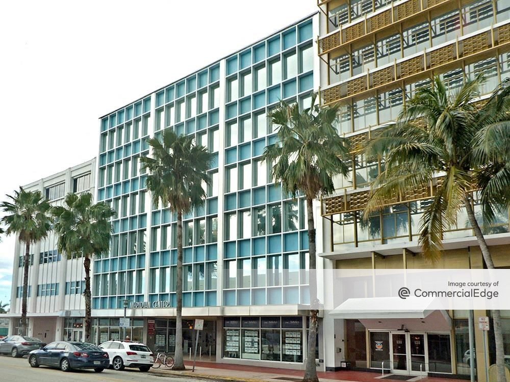 Exterior shot of The Meridian Center, 54,471-square-foot office building in Miami Beach, Fla.