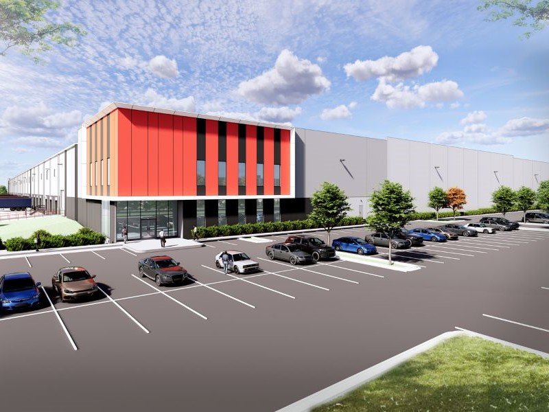 Building B, the first building at The Cubes at Sparta Pike industrial park in Lebanon, Tenn.