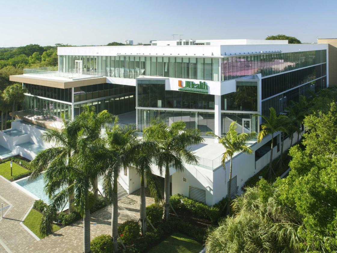 Exterior shot of Palmetto Central, an office campus in Boca Raton, Fla.
