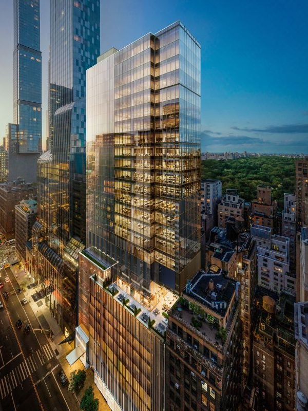 Rendering of 125 W, 57th St., an office project in Manhattan.
