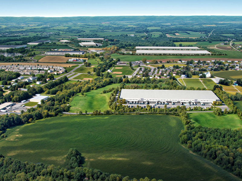 Aerial view of Savage Road, a new industrial project developed by Hanover Company in Northampton, Pa.