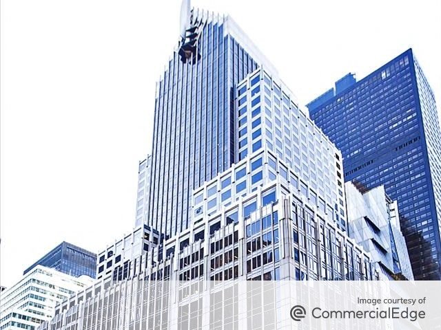 Exterior shot of Mutual of America Building, an office tower in Manhattan.
