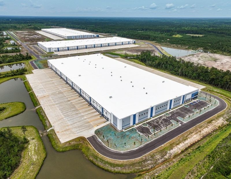 The first three buildings at Coastal Trade Center in Rincon, Ga.
