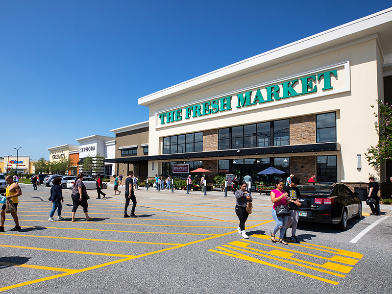 Exterior shot of The Crosslands, a retail center in Kissimmee, Fla.