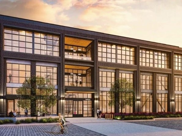 Rendering of 4100 Campus Point Court, an office building in San Diego.