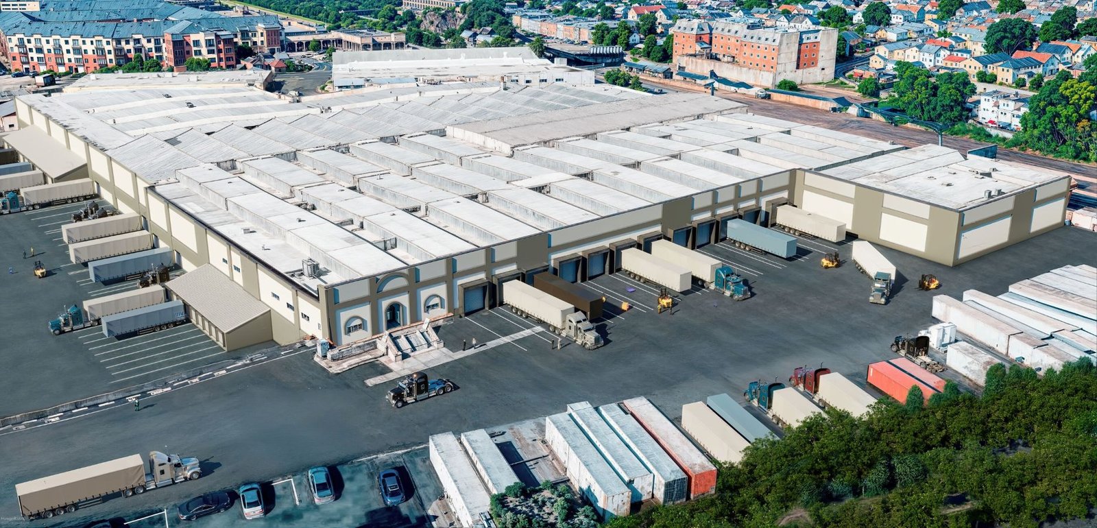 Aerial view of the industrial campus at 169 Pulaski St. in Bayonne, N.J.