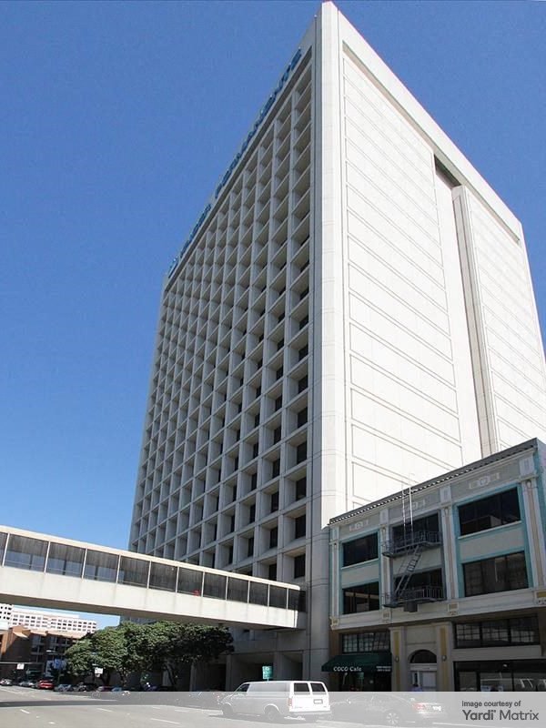 Exterior shot of 1950 Franklin St., an office building in Oakland, Calif.