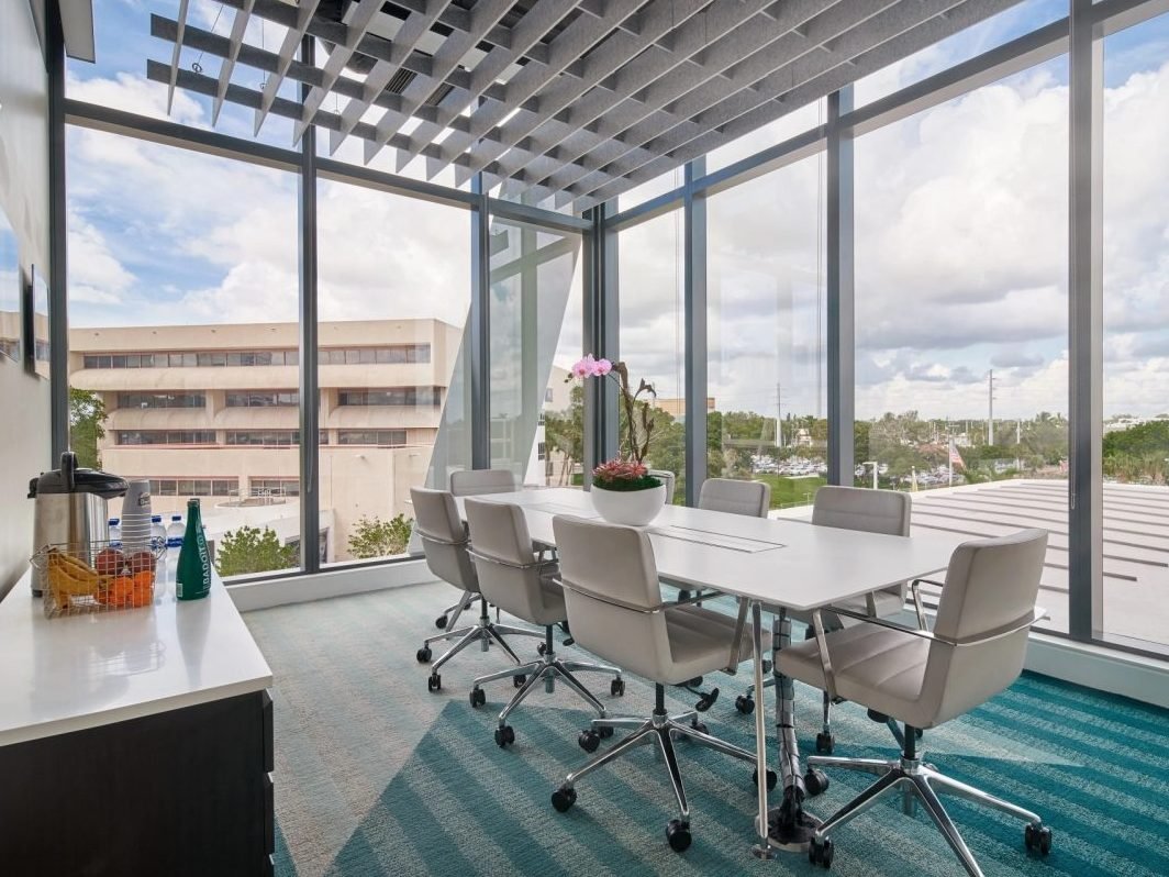 Meeting room at Industrious & Brightline location in Fort Lauderdale
