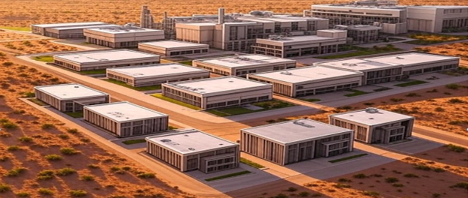 An AI-generated rendering of the planned data center development