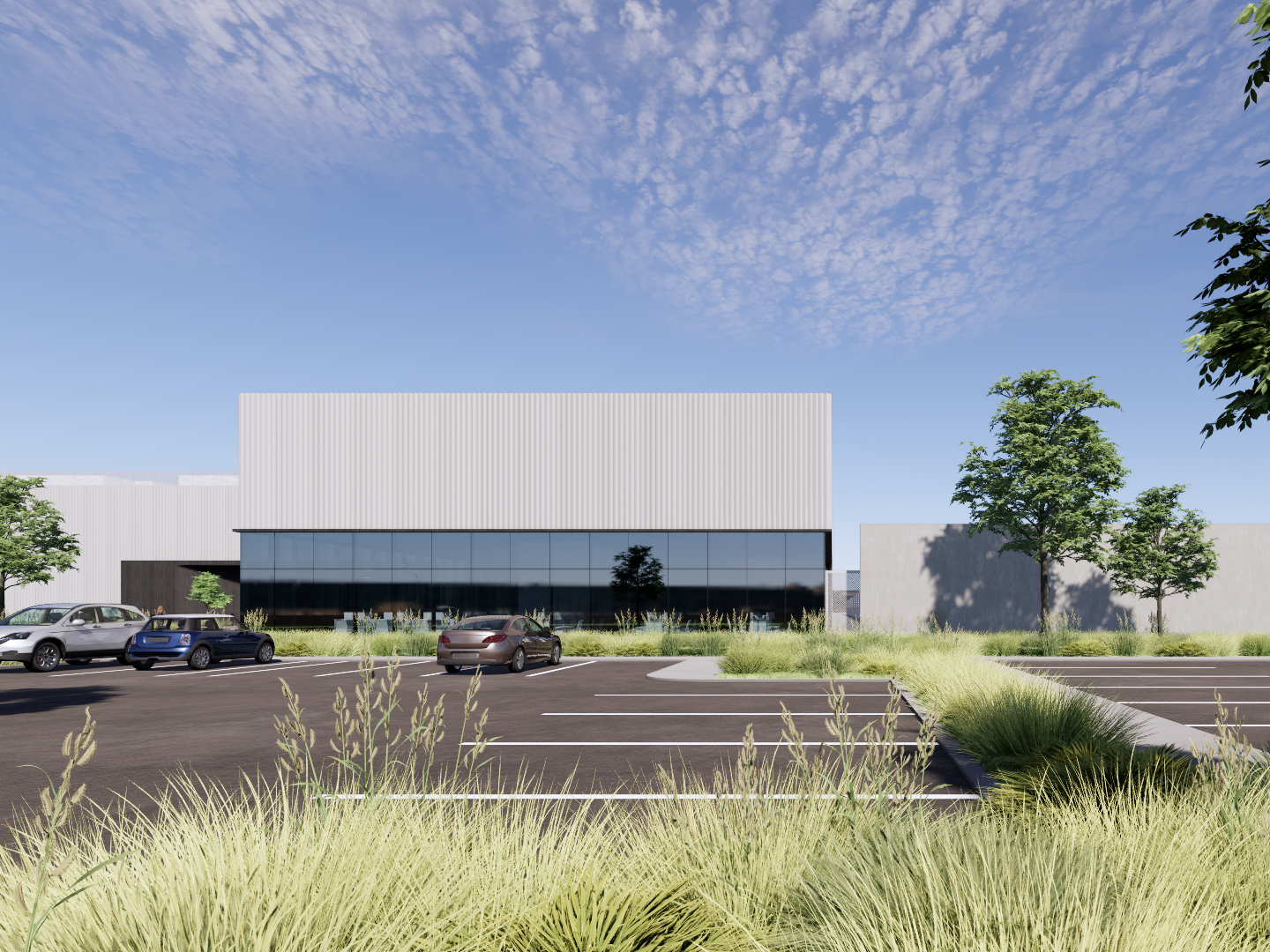 Exterior image of a data center by CoreWeave.