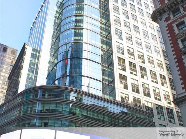 Exterior shot of One Five One, a 1.8 million-square-foot mixed-use tower in Manhattan's Times Square.