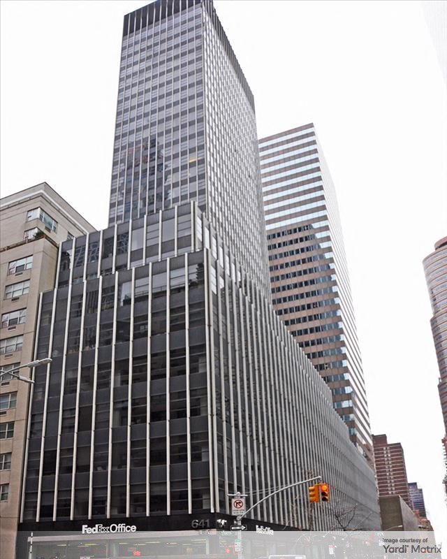 Exterior shot of 641 Lexington Ave., an office building in Manhattan.