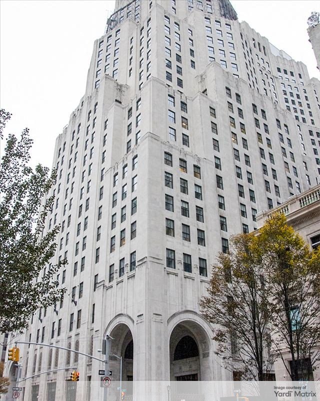 Exterior shot of 11 Madison Avenue, an office building in Manhattan.