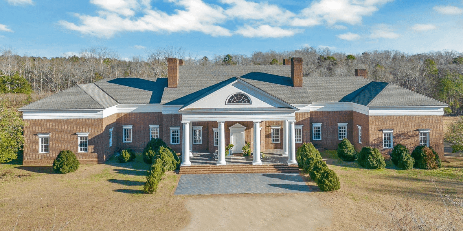 Brick Home On 77 Acres With 2-Story Library (PHOTOS)