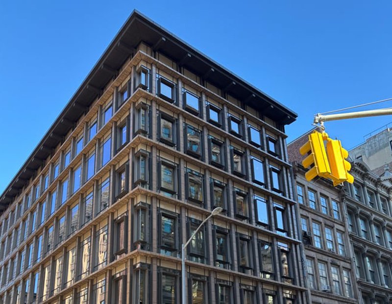Exterior shot of 529 Broadway, a six-story building in SoHo.