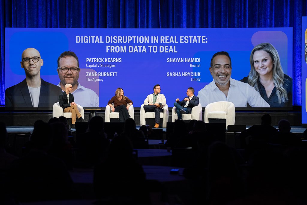 Patrick Kearns and industry leaders speaking at the Inman Connect "Digital Disruption in Real Estate" panel