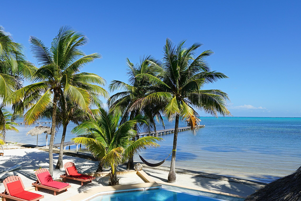 Luxury beachfront property with pool and ocean views in Belize