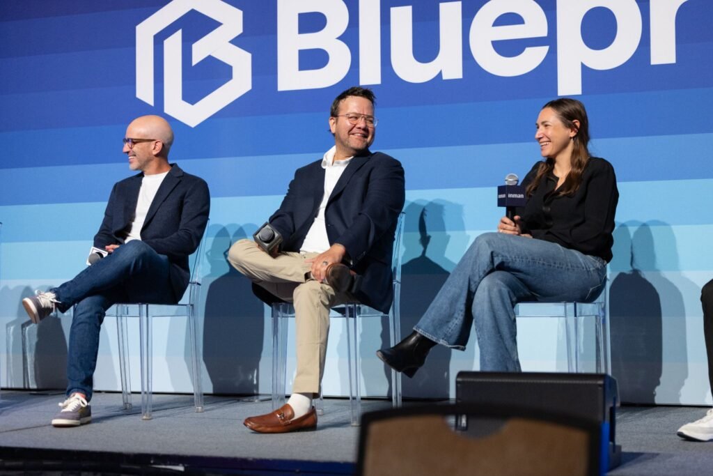 Real estate technology leaders discussing single-sign-on platforms on stage at Blueprint Vegas.